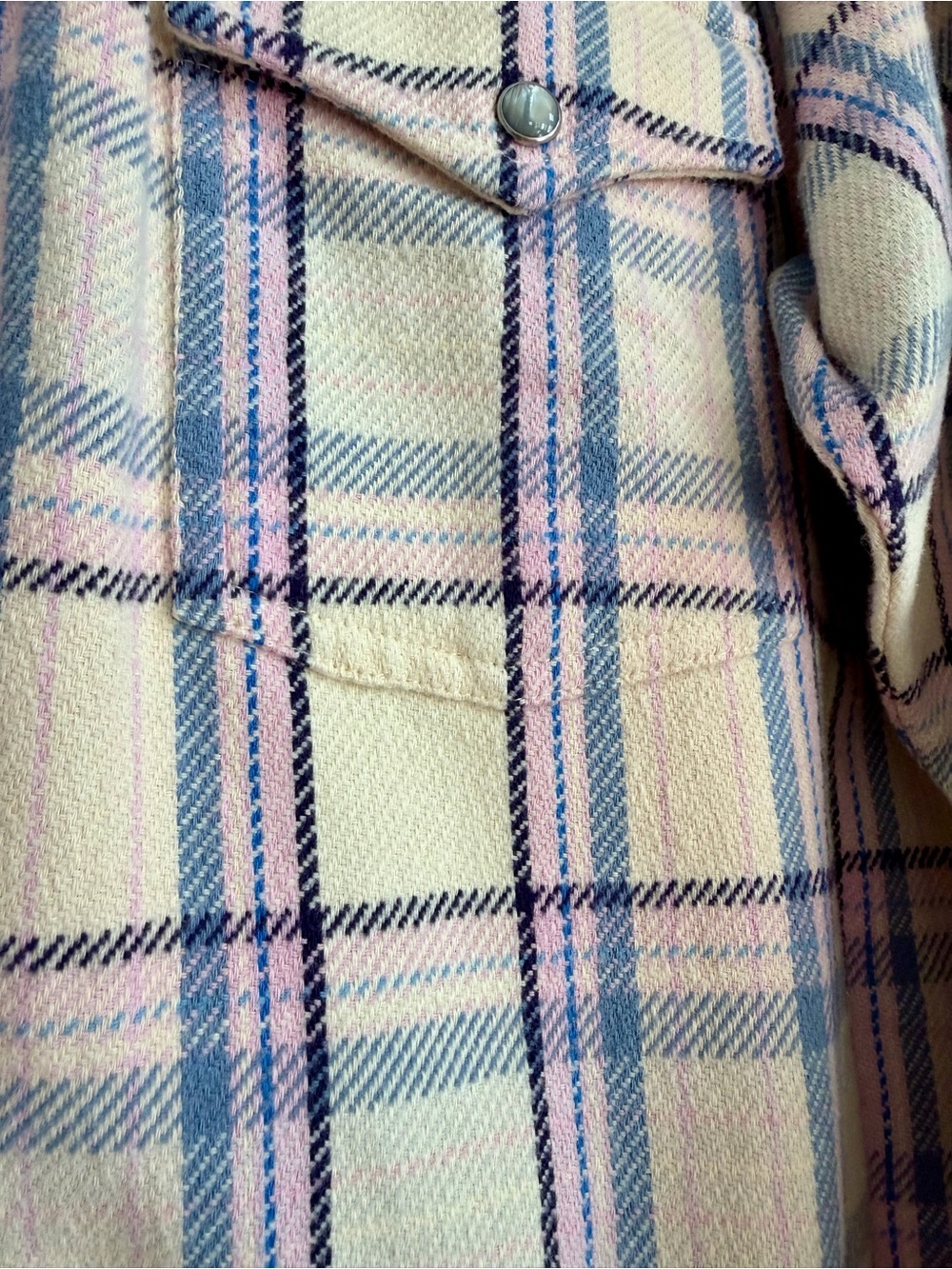 NWT J. Crew Lavender Plaid Pearl Snap Relaxed Shirt Shacket Women’s Size 12 / L - Picture 12 of 16